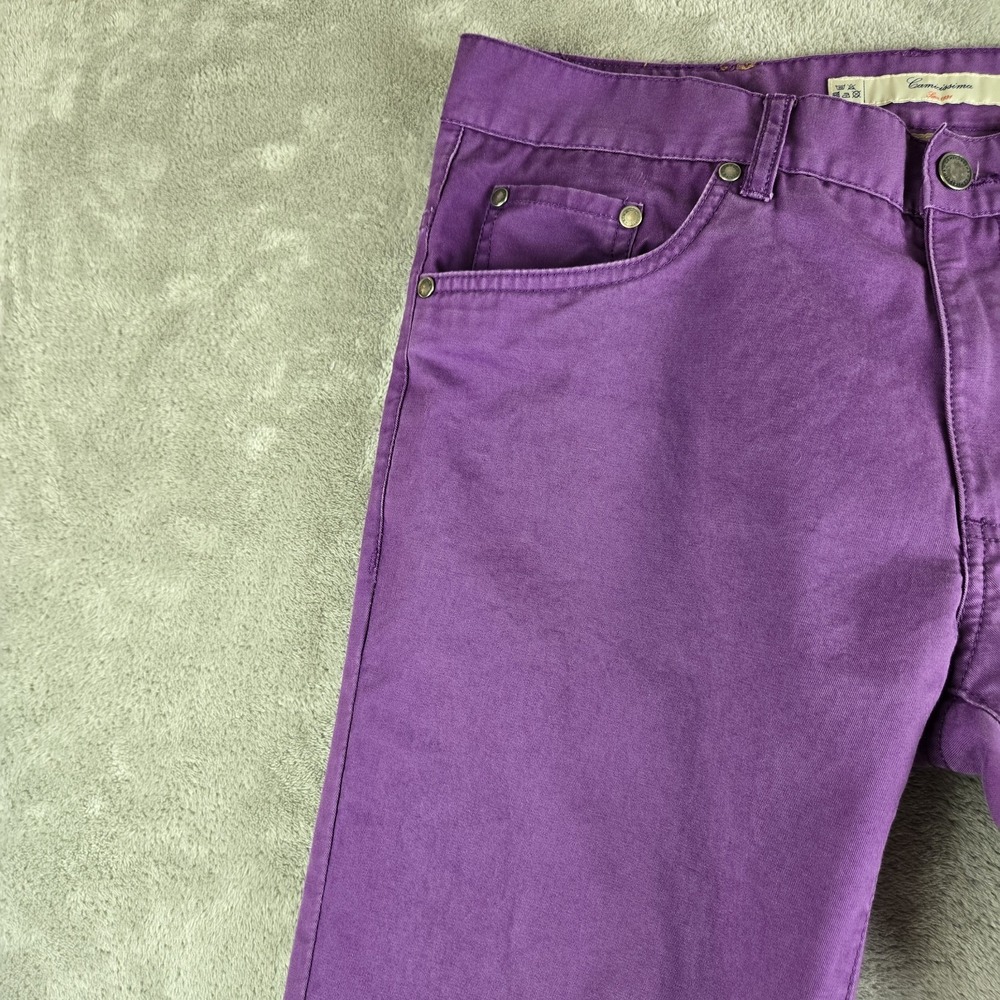 Camicissima Pants 34x34 Purple Cotton 5 Pockets Smart Casual Made In Italy - Picture 6 of 13